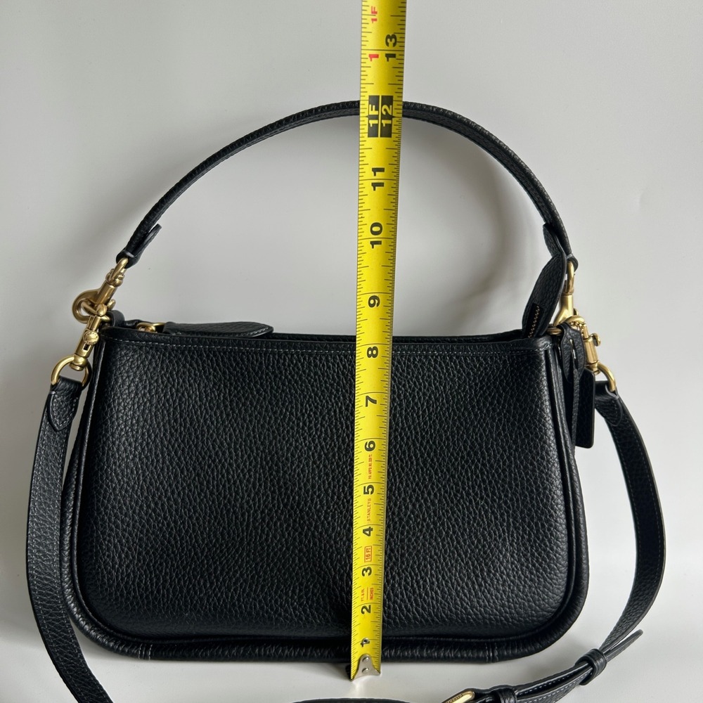 Coach Cary Black Pebbled Leather Crossbody Shoulder Bag CC437 Excellent - Picture 11 of 12